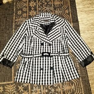 Talie Black White Gingham Jacket Large